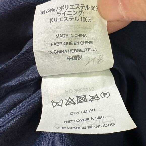 J. Crew Shift Dress E8993 Blue  Striped Scalloped Hem Grommets Size 2 - Picture 8 of 16